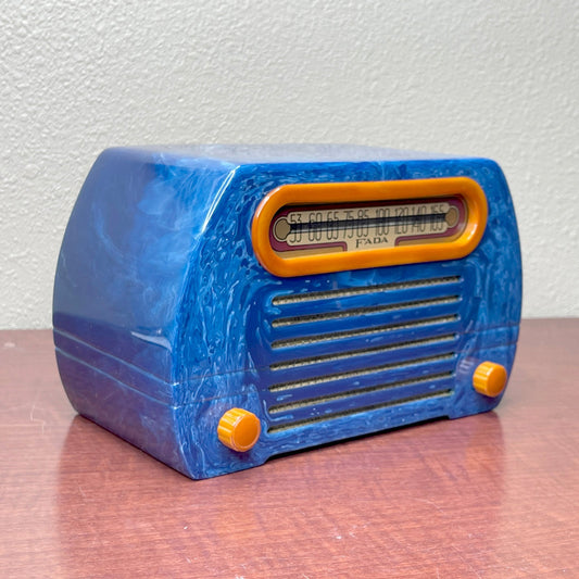 FADA 652 "Temple" Catalin Radio- Blue Swirl